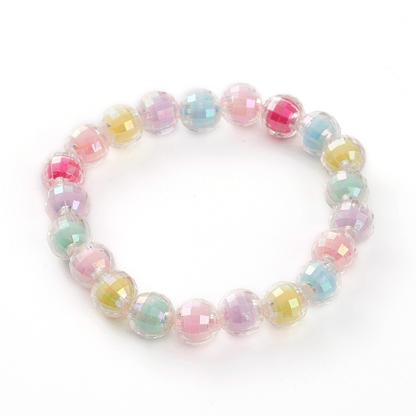 Transparent Acrylic Beads Stretch Bracelets For Kids