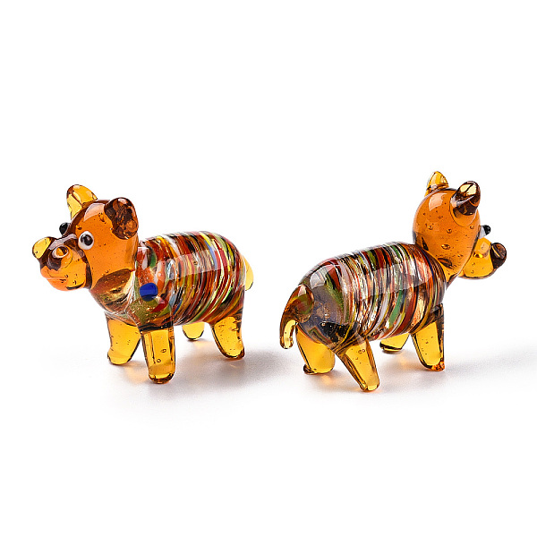 

PandaHall Handmade Lampwork Home Decorations, 3D Hippo Ornaments for Gift, Chocolate, 56.5~58x21.5~22.5x41~43mm Lampwork Other Animal Brown