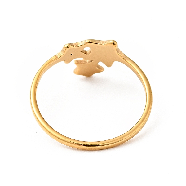 

PandaHall Ion Plating(IP) 201 Stainless Steel Triple Star Finger Ring for Women, Golden, US Size 6 1/4(16.7mm) 201 Stainless Steel