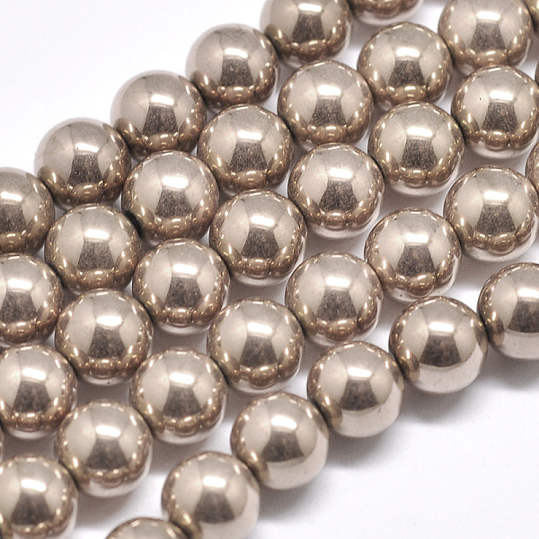 

PandaHall Non-Magnetic Synthetic Hematite Beads Strands, Round, Rose Gold Plated, 8mm, Hole: 1mm, about 51pcs/strand, 16.1 inch Non-magnetic...