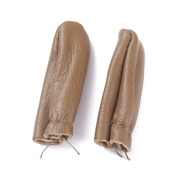 PandaHall Leather Thimble Finger Protectors, Coffee, 64~65x19~26x9.5~19mm Leather Orange