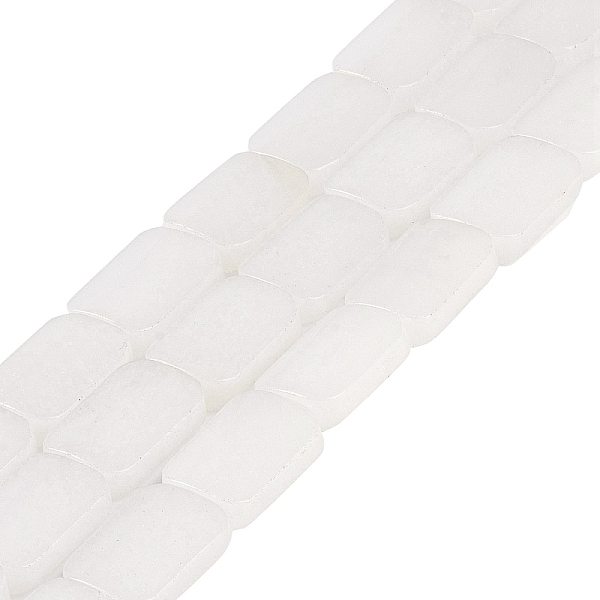 

PandaHall Natural White Jade Beads Strands, Rectangle, 13x18x6mm, Hole: 0.8mm, about 22pcs/strand, 15.75''(40cm) White Jade Rectangle