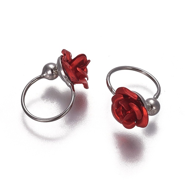 

PandaHall Alloy Cuff Earrings, Rose, Red, 13x9mm Alloy Red