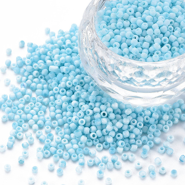 

PandaHall 13/0 Glass Seed Beads, Macaron Color, Round Hole, Round, Cyan, 13/0, 2~2.3x1.5mm, Hole: 0.8mm, about 450g/bag Glass Cyan
