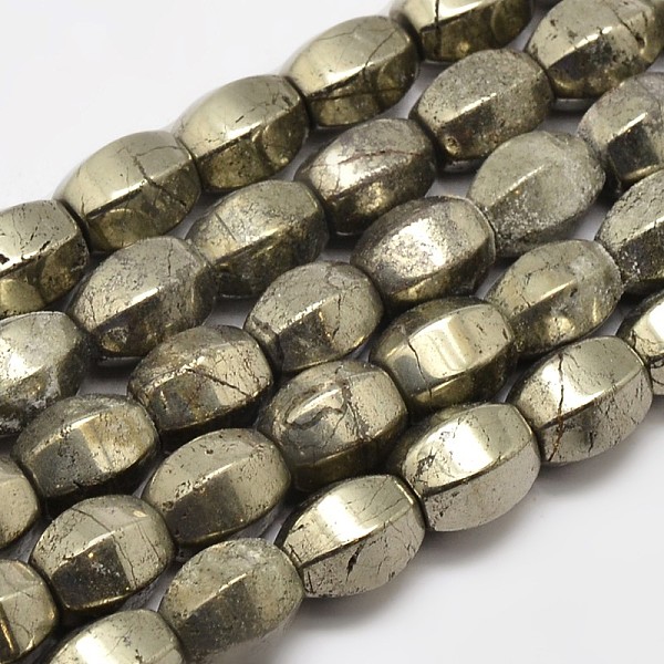 

PandaHall Natural Pyrite Lantern Beads Strands, 10x9mm, Hole: 1mm, about 39pcs/strand, 15.7 inch Pyrite Lantern