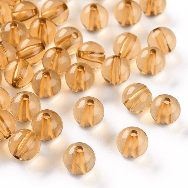 

PandaHall Transparent Acrylic Beads, Round, Sandy Brown, 10x9mm, Hole: 2mm, about 940pcs/500g Acrylic Round