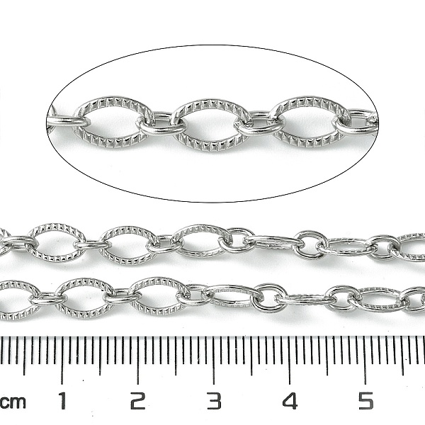 変色しにくいステンレススチールの質感のある楕円形リンクチェーン304本