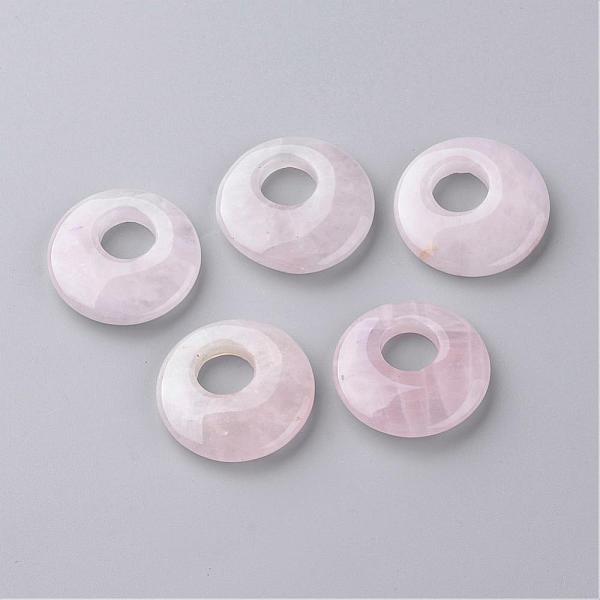 

PandaHall Natural Rose Quartz Pendants, Donut, 27~28x5.5~6mm, Hole: 10mm Rose Quartz Donut