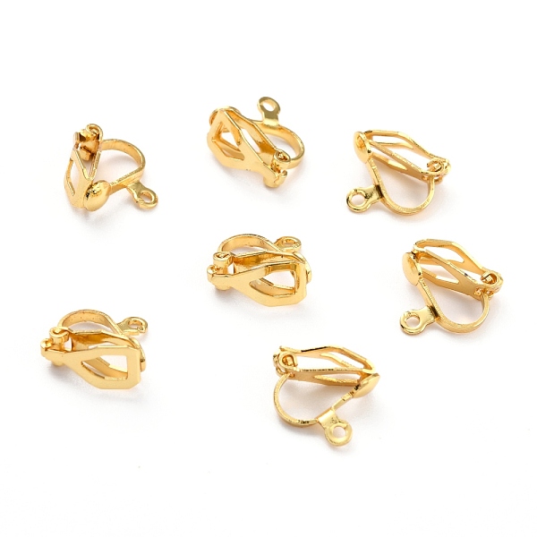 

PandaHall 304 Stainless Steel Clip-on Earring Findings, Real 18K Gold Plated, 12x6x9mm, Hole: 1.6mm 304 Stainless Steel