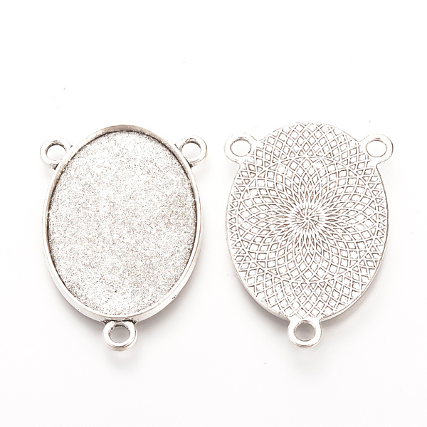 

PandaHall Tibetan Style Alloy Cabochon Connector Settings, Cadmium Free & Lead Free, Oval, Antique Silver, Tray: 18x25mm, 31x23x2mm, Hole...