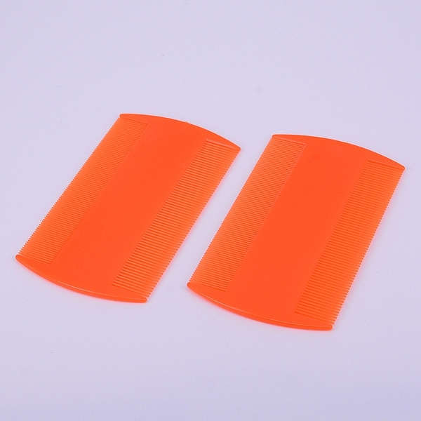 

PandaHall Plastic Double Sided Pet Combs, Cat Dog Pet Grooming Fine Tooth Hair Combs, Orange, 88x51x2.5mm Plastic Rectangle Orange