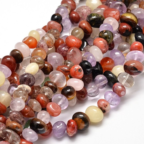 Mixed Natural Gemstone Nuggets Bead Strands