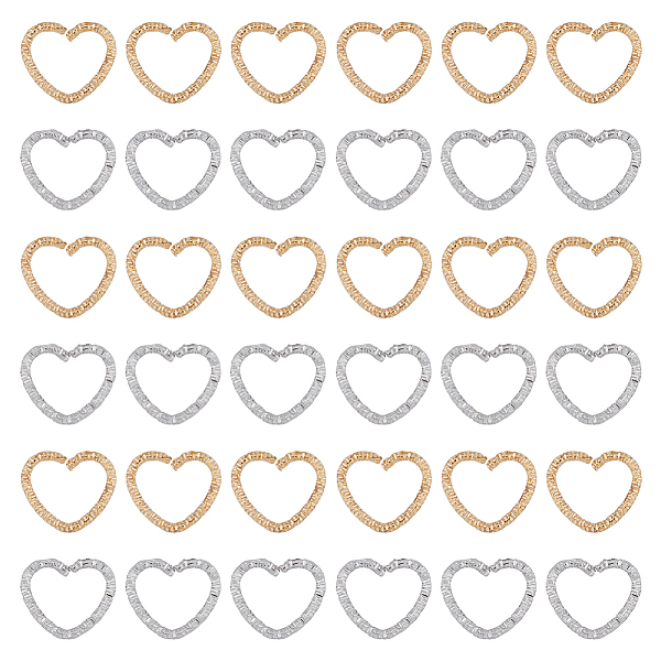 

PandaHall DICOSMETIC 100Pcs 2 Colors Heart Open Jump Rings Textured Open Rings Connector Platinum AMD Golden Heart Linking Rings Jewelry...