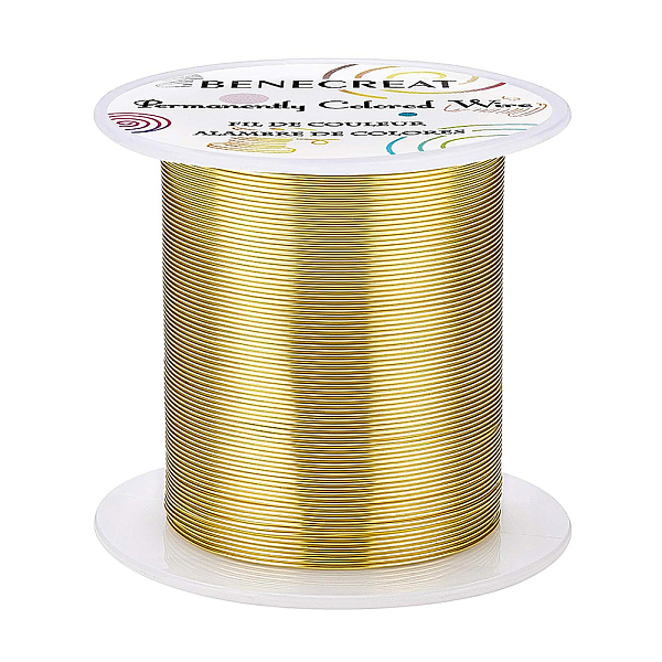 

PandaHall Round Copper Wire, for Wire Wrapped Jewelry Making, Light Gold, 22 Gauge, 0.6mm, about 164.04 Feet(50m)/roll Copper Round