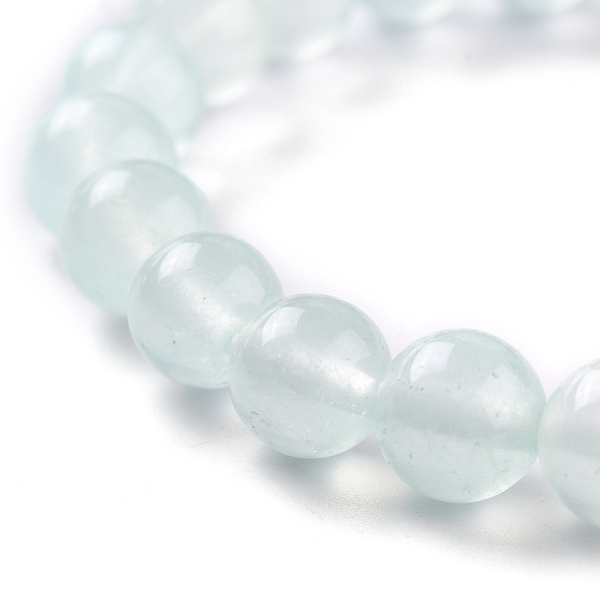 

PandaHall Dyed Natural Jade Beads Stretch Bracelets, Round, Light Cyan, Inner Diameter: 2-1/4 inch(5.7cm), Bead: 8~8.5mm Jade