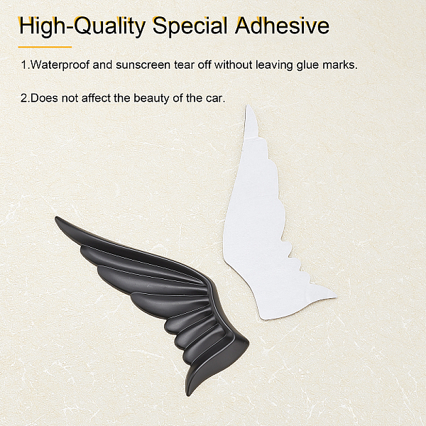 

PandaHall SUPERFINDINGS 2 Sets 2 Colors Zinc Alloy with Self Adhesive Car Decoration, Wings Car Sticker, for Car Auto Logos Decoration...