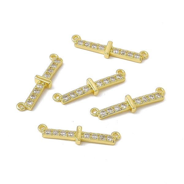 

PandaHall Rack Plating Brass Micro Pave Clear Cubic Zirconia Connector Charms, Real 18K Gold Plated, Long-Lasting Plated, Cadmium Free &...