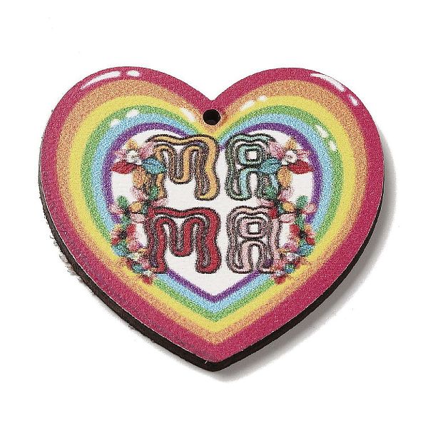 

PandaHall Mother's Day Theme Wooden Pendants, Rainbow, 39x42.5x2.5mm, Hole: 1.6mm Wood Rainbow