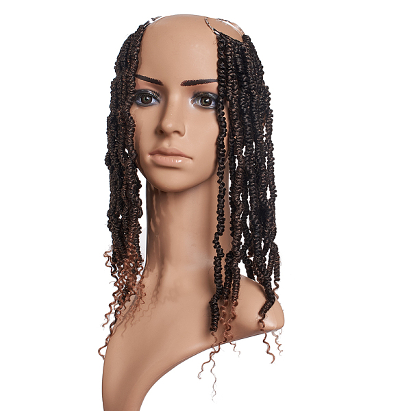PandaHall Bomb Twist Crochet Hair, Spring Twist Hair Prelooped Crochet Braids, Low Temperature Heat Resistant Fiber, Synthetic Twisted Hair...