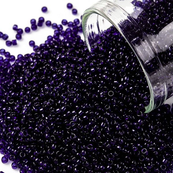 

PandaHall TOHO Round Seed Beads, Japanese Seed Beads, (8D) Transparent Dk Cobalt, 15/0, 1.5mm, Hole: 0.7mm, about 3000pcs/bottle, 10g/bottle..., Blue