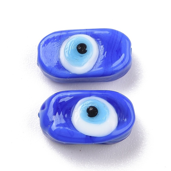 

PandaHall Normal Lampwork Beads, Oval, Blue, 13.5~14x7.5x5.5mm, Hole: 1mm Lampwork Oval Blue