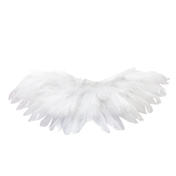 

PandaHall Mini Doll Angel Wing Feather, with Elastic Rope, for DIY BJD Makings Decorations Accessories, White, 40x160mm Feather Wing White