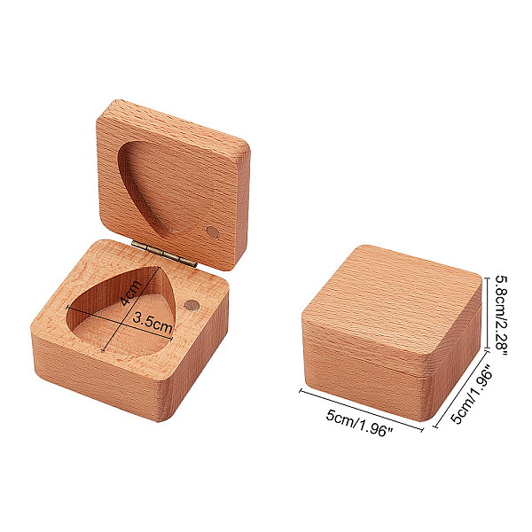 

PandaHall Beech Wood Guitar Pick Box Holder Collector, Square, BurlyWood, 5x5x5cm, Inner Size: 4x3.5cm Wood Square Orange