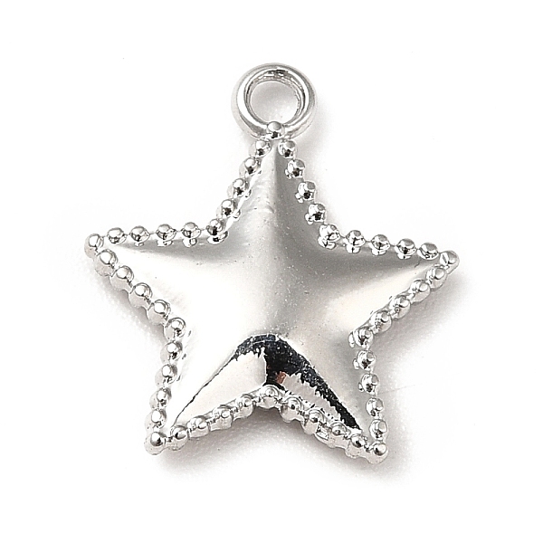 

PandaHall Rack Plating Alloy Pendants, Cadmium Free & Lead Free, Star Charms, Platinum, 15.5x13.5x2.5mm, Hole: 1.6mm Alloy Star