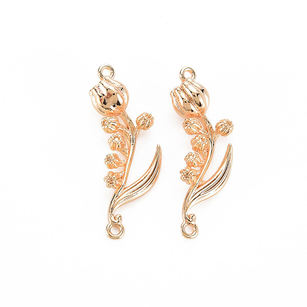 

PandaHall Brass Birth Flower Connector Charms, Nickel Free, Real 18K Gold Plated, May Lily of the Valley, 24.5x8.5x5mm, Hole: 1mm Brass May...