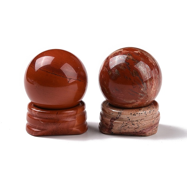 

PandaHall Natural Red Jasper Display Decorations, Gemstone Sphere, Round, 30x39mm Red Jasper Round
