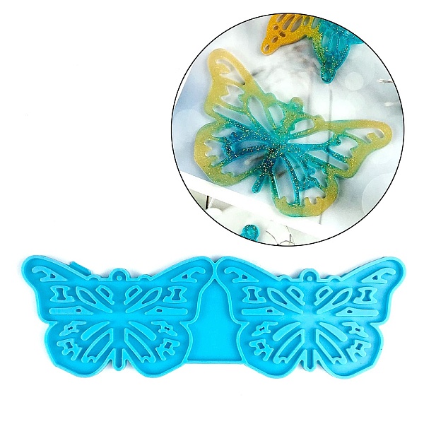 

PandaHall Butterfly Pendants Silicone Molds, Resin Casting Molds, for UV Resin, Epoxy Resin Jewelry Making, Sky Blue, 59x184x4.5mm, Hole...