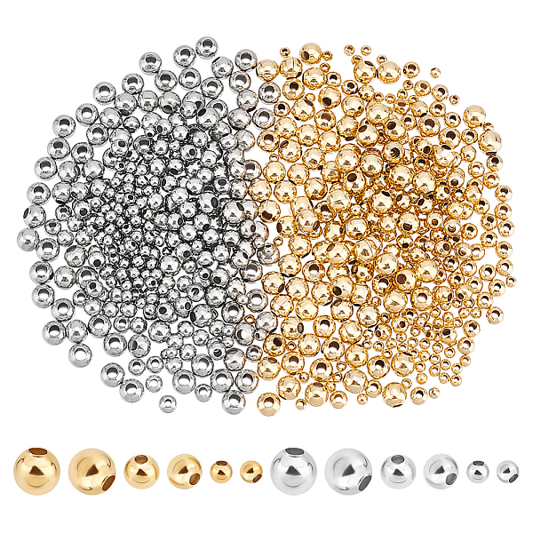 

PandaHall UNICRAFTALE About 600pcs 2 Colors 3 Size Round Spacer Beads 2/3/4mm 304 Stainless Steel Loose Beads Rondelle Beads Metal Spacer...