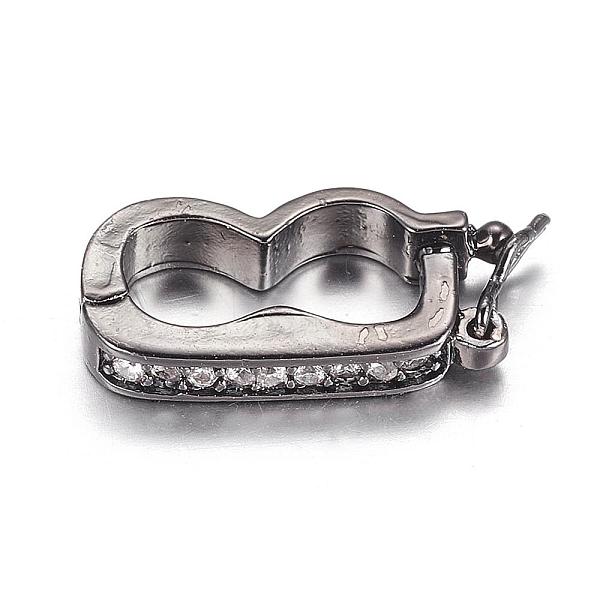 

PandaHall Brass Micro Pave Cubic Zirconia Twister Clasps, Mixed Color, 15x8x3mm Brass+Cubic Zirconia