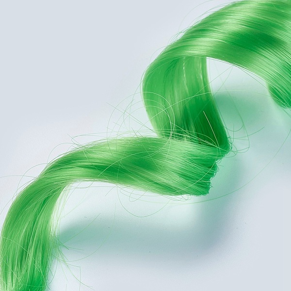 

PandaHall Fashion Women's Hair Accessories, Iron Snap Hair Clips, with Chemical Fiber Colorful Hair Wigs, Lime, 50x3.25cm Polyester Green