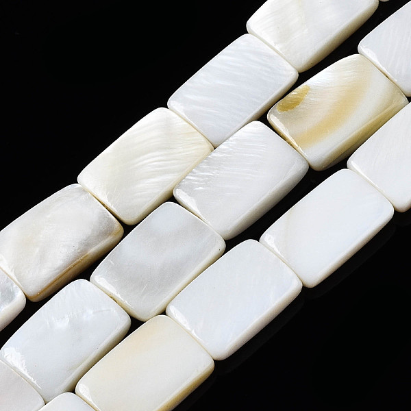 

PandaHall Natural Freshwater Shell Beads Strands, Rectangle, Seashell Color, 12x8x2.5~3mm, Hole: 1mm, about 32pcs/strand, 15.20~15.71 inch...
