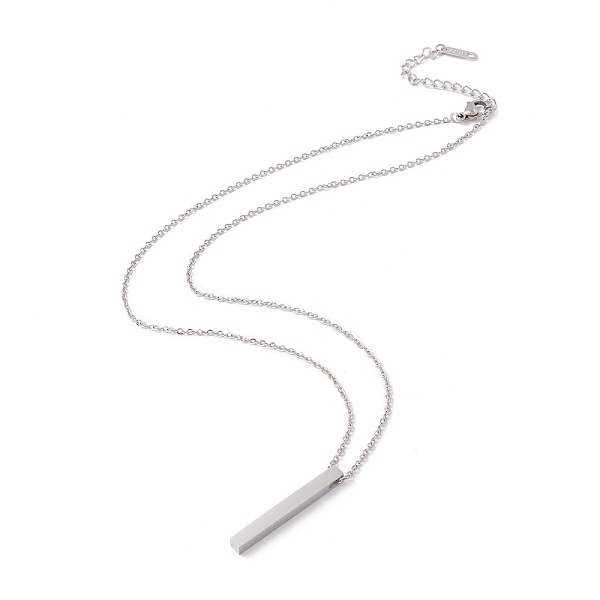 

PandaHall 304 Stainless Steel Rectangle Pendant Necklace for Men Women, Mixed Color, 18.3 inch(46.5cm) 304 Stainless Steel