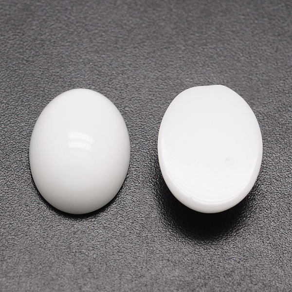 

PandaHall Oval Natural White Jade Cabochons, 18x13x6mm White Jade Oval White