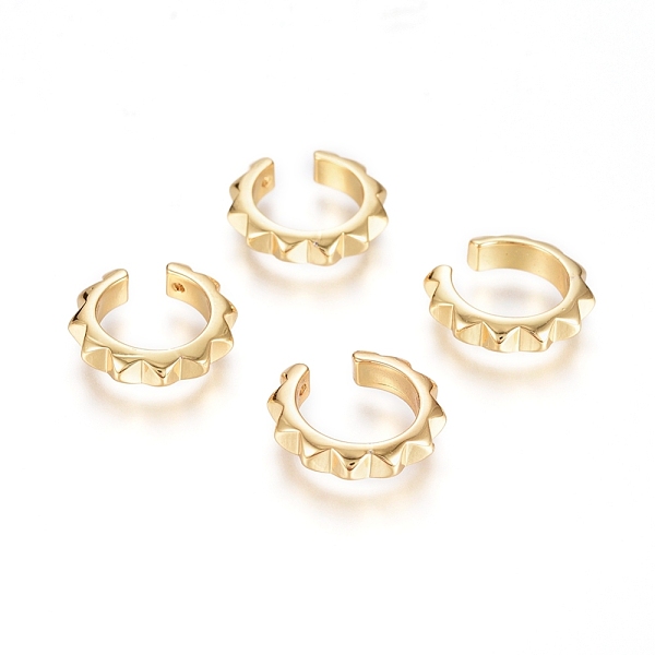 

PandaHall Brass Ear Cuff Findings, Long-Lasting Plated, Ring, Real 18K Gold Plated, 14x3mm Brass