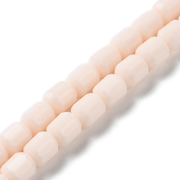 

PandaHall Opaque Glass Beads Strands, Faceted Barrel, Misty Rose, 6.5~7x6mm, Hole: 1mm, about 78pcs/strand, 20.28~21.65 inch(51.5~55cm)...