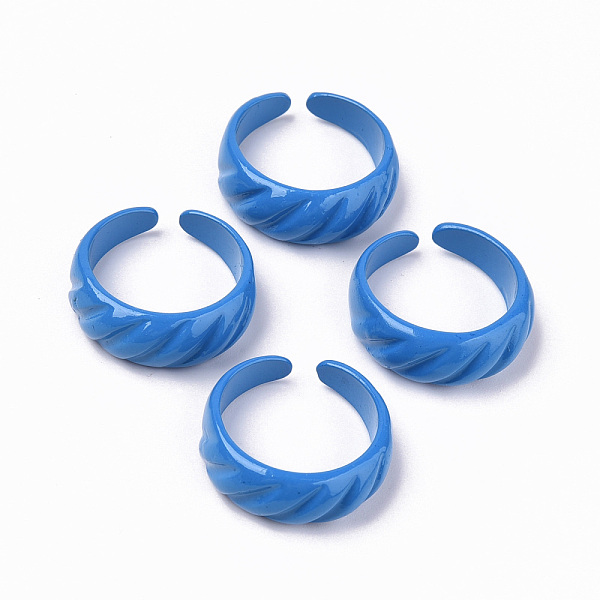 

PandaHall Spray Painted Alloy Cuff Rings, Open Rings, Cadmium Free & Lead Free, Royal Blue, US Size 7 1/4(17.5mm) Alloy