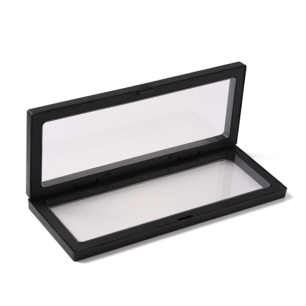 

PandaHall Polyethylene(PE) 3D Floating Frame Display Holder, for Jewelry Necklace Bracelet Display, Rectangle, Black, 23.2x9x2cm, Inner...