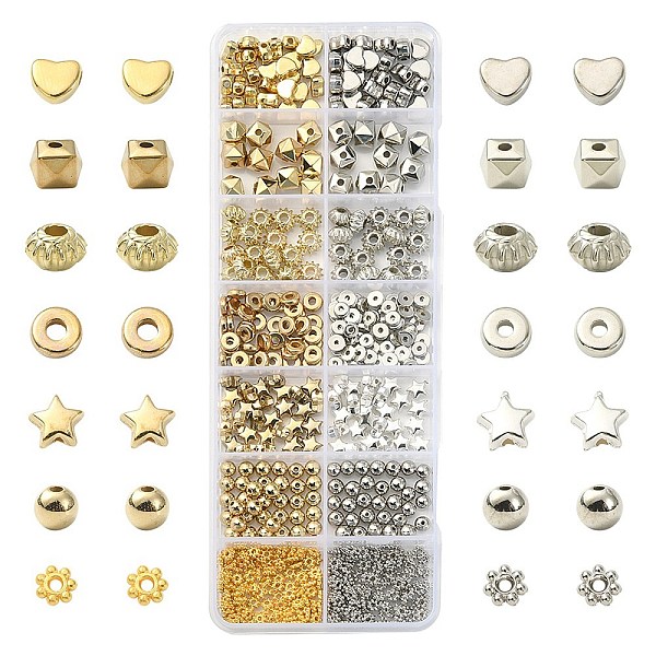

PandaHall CCB Plastic Beads, Mixed Shapes, Mixed Color, 4~8x4~8x1~6.5mm, Hole: 1~2.5mm, 634pcs/box Plastic Mixed Shapes
