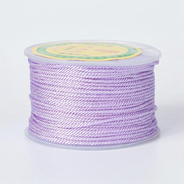 

PandaHall Round Polyester Cords, Milan Cords/Twisted Cords, Lilac, 1.5~2mm, 50yards/roll(150 feet/roll) Polyester Purple