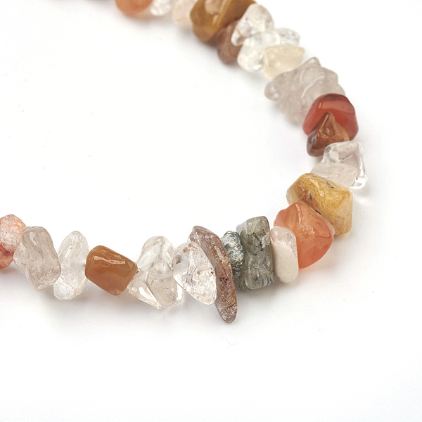 Natural Rutilated Quartz Chip Beads Anklets
