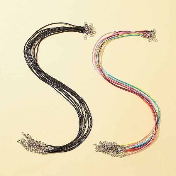 

PandaHall 20Pcs Waxed Cotton Cord Necklace Making, with Alloy Lobster Claw Clasps and Iron End Chains, 2Pcs Metallic Wire Twist Ties, Mixed..., Multicolor