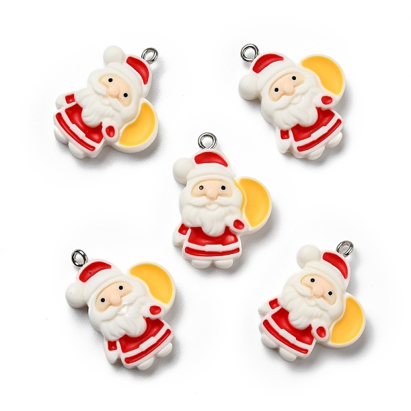 

PandaHall Opaque Resin Pendants, with Platinum Tone Iron Loops, Christmas Theme, Santa Claus with Bag, Colorful, 28x20x6.5mm, Hole: 2mm...