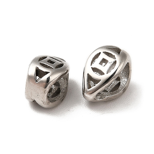 

PandaHall 304 Stainless Steel Snap on Bails, Closed Loop Pendant Bail, Chinese Lucky Coin Pattern, Stainless Steel Color, 8x4.5x5.5mm, Hole...