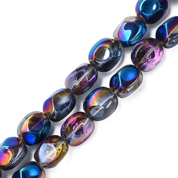 

PandaHall Electroplate Glass Beads Strands, Half Plated, AB Color, Oval, Medium Blue, 12x10.5x10mm, Hole: 1.2mm, about 50Pcs/strand, 23.62...