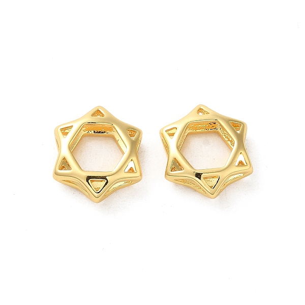 

PandaHall Brass Beads, Hexagram, Real 18K Gold Plated, 9.5x11x3mm Brass Hexagon