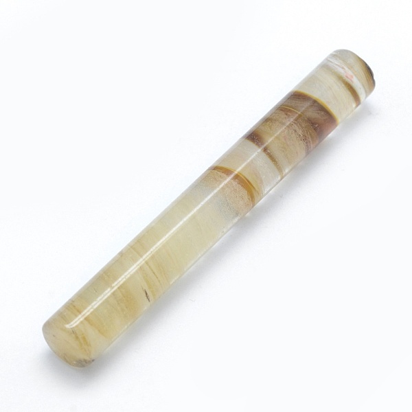 

PandaHall Tigerskin Glass Beads, Column, Undrilled/No Hole Beads, 75~76x10mm Tigerskin Glass Column